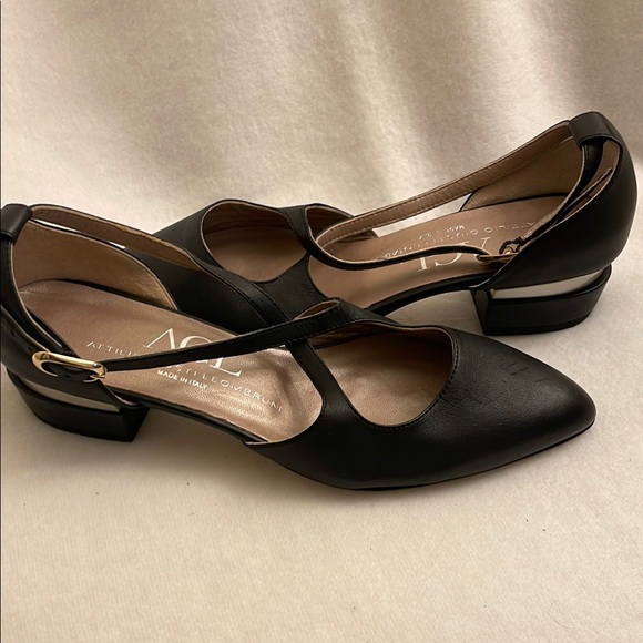 AGL Italian Black Leather Women's Shoes - Picture 1 of 5